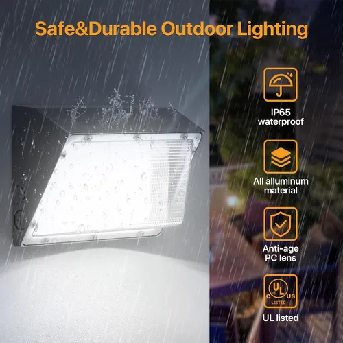 Vista 5 de Paquete de luz LED de pared de 120 W con fotocélula del atardecer al amanecer, 18,000 lm (150 LM/W) luz de inundación para montaje en pared al aire