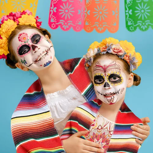 Vista 7 de Mixweer Camino de mesa de sarape mexicano de 24 piezas, colorido con flecos mexicanos de algodón, manta de serape a rayas para decoraciones