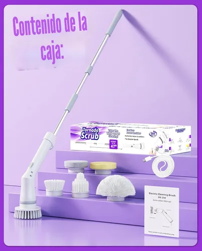 Vista 7 de Limpiador eléctrico inalámbrico 6 en 1 con mango largo Power scrubber, bathroom scrubber, 47.2 in long handle, 2 speed scrub brush, IPX7 rated