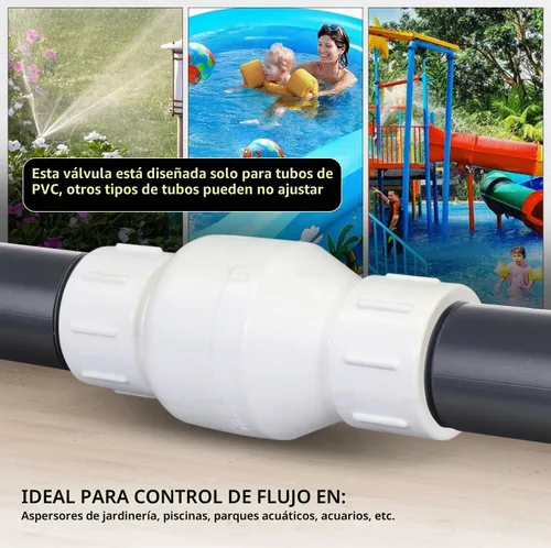 Vista 4 de Midline Valve Válvula de retención en línea del PVC 4I2U100 para la prevención del reflujo; 1" FIP; Plástico blanco