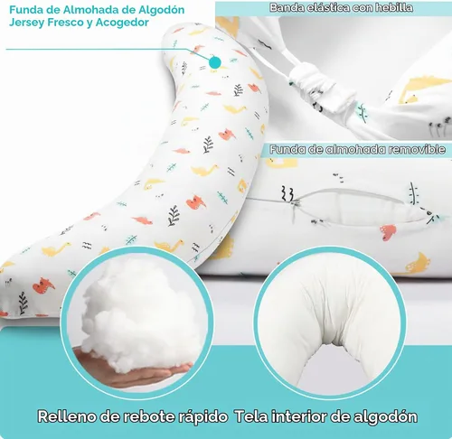 Vista 3 de BYRIVER Almohada de embarazo en forma de C con funda, almohada de rodilla para dormir de lado, rodillas, piernas, dolor de cadera, almohada