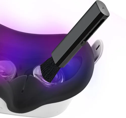Vista 5 de Silicone Controller Grip for Quest 2 Accessories with VR Headset Lens Cleaning Pen Thumb Button CapProtective Lens Cover Silicone Face Cover Sweat