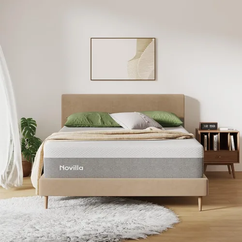 Vista 13 de Novilla Colchón tamaño individual, colchón de espuma viscoelástica de gel de 6 pulgadas para sueño fresco y alivio de presión, tamaño individual