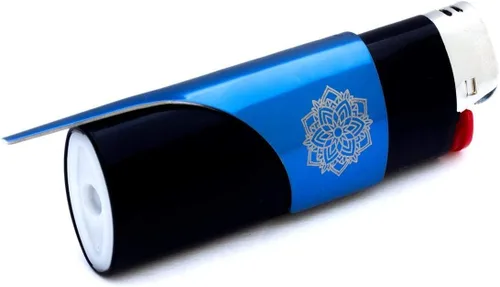 Vista 13 de Kasher Estuche para encendedor de mandala con encendedor, construcción elegante y duradera, herramienta multiusos ligera, portátil, accesorio