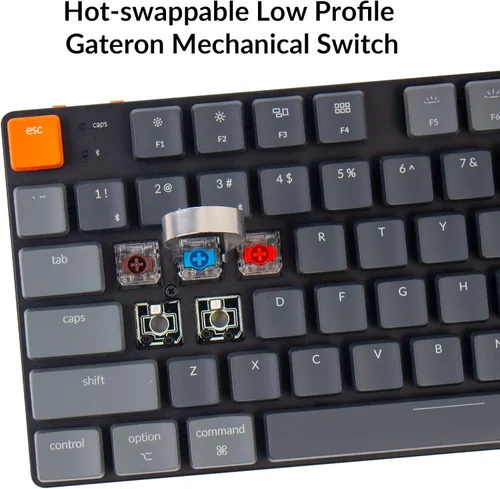 Vista 6 de Keychron K1 SE teclado mecánico inalámbrico ultra delgado con cable BluetoothUSB con retroiluminación LED RGB interruptor mecánico Gateron de perfil