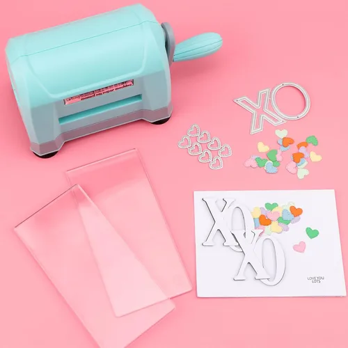 Vista 4 de BAOFALI Mini máquina de troquelado manual; máquina portátil de troquelado y estampado en relieve para bricolaje, troquelado, tarjetas de papel