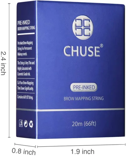 Vista 3 de CHUSE Cuerda de mapeo de cejas para microblading, preentintada, hilo fino de carbón de bambú de 66 pies (65.6 ft) - 0.039 in