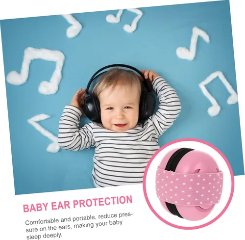 Vista 2 de TOYANDONA Orejeras ajustables con cancelación de ruido para niños y niñas, auriculares suaves y cómodos para recién nacidos para dormir, viajes
