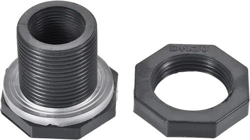 Vista 5 de M METERXITY Paquete de 2 accesorios de mamparo de PVC – Conector de tanque de agua de doble rosca, con junta de silicona, para acuarios