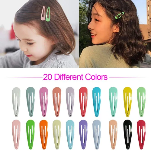 Vista 3 de JIARON 80 pinzas para el cabello, pasadores de metal antideslizantes de 2 pulgadas para niñas, niños, bebés y mujeres (20 colores)