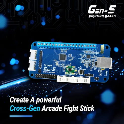 Vista 2 de Brook Gaming GEN 5 - Tablero de combate con cable - Compatible con PS5, PS4, NS, NS2 y PC/latencia ultra baja e iluminación RGB equipada