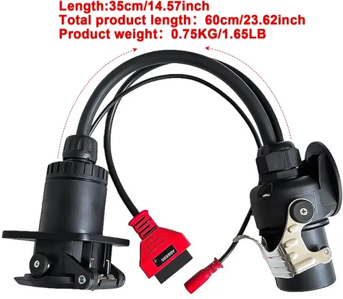 Vista 4 de ISO 7638 7pin (EBS/ABS) Adaptador, remolque y cable de diagnóstico de camión para conectar para diagnóstico de remolque Autocom, para Texas