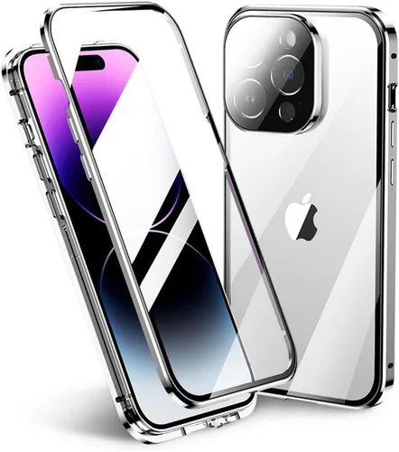 Vista 19 de Funda magnética con bloqueo de seguridad para iPhone 11 Pro de doble cara de vidrio de 360°, cubierta de cuerpo completo con protector de lente