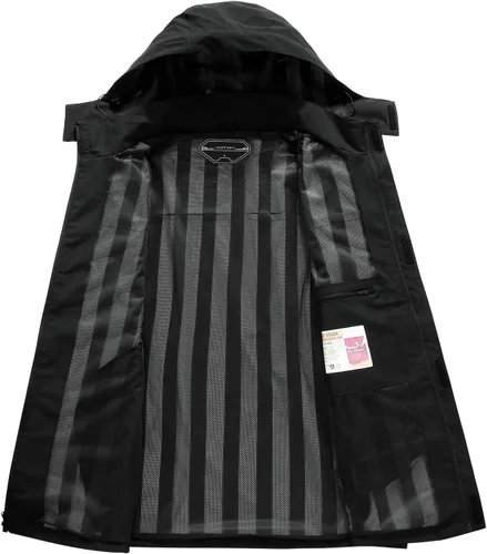 Vista 3 de Chaqueta impermeable ligera para hombre con capucha, para el aire libre, senderismo, viajes