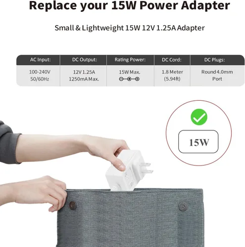 Vista 8 de Tonton Adaptador de corriente de 15 W para Echo Dot (3ª/4ª/5ª generación), Echo Dot con reloj, Echo Dot Kids, Echo Show 5 (1ª y 2ª generación), Echo