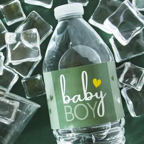 Vista 2 de Etiquetas para botellas de agua Green It's a Boy, 20