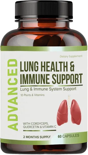 Vista 2 de Suplemento de apoyo inmunológico y salud pulmonar – Limpieza y desintoxicación pulmonar con vitaminas inmunitarias para mejores pulmones, defensa