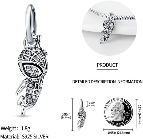 Vista 4 de LIGHTDOG Alliance Charm se adapta a pulseras Pandora Europe, cuentas colgantes de plata de ley 925, regalo para el día de la madre, joyería