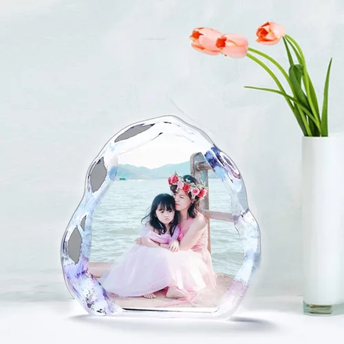 Vista 5 de Cristal de fotos 3D grabado con láser, marco de fotos de cristal personalizado, marco de fotos personalizado, regalo de boda, álbum de fotos