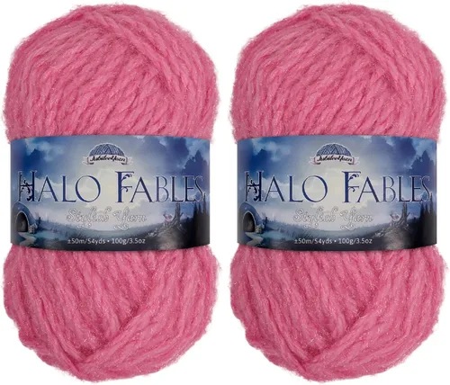 Vista 21 de JubileeYarn Halo Fables Yarn - 100g/Skein Bulky Polyester - North Wind Sun - 2 Skeins
