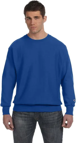 Vista 12 de Champion - Sudadera con cuello redondo para hombre, tejido invertido, sudadera de forro polar pesado para hombre Negro