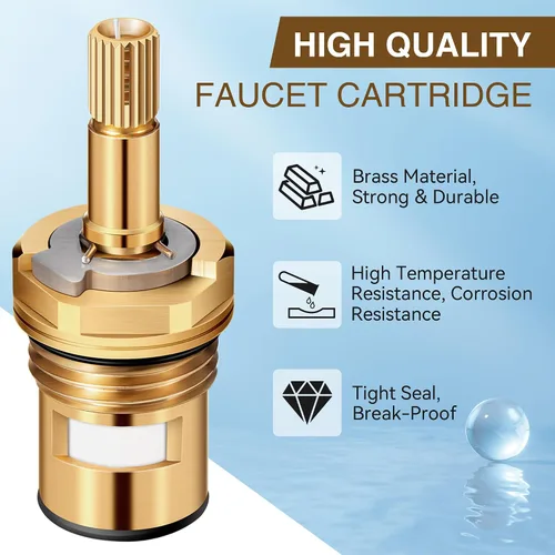 Vista 3 de Enhon Paquete de 2 cartuchos de grifo compatibles con el estándar americano 994053-0070a o 994053-0070a/H reemplazo de vástago de grifo de bañera