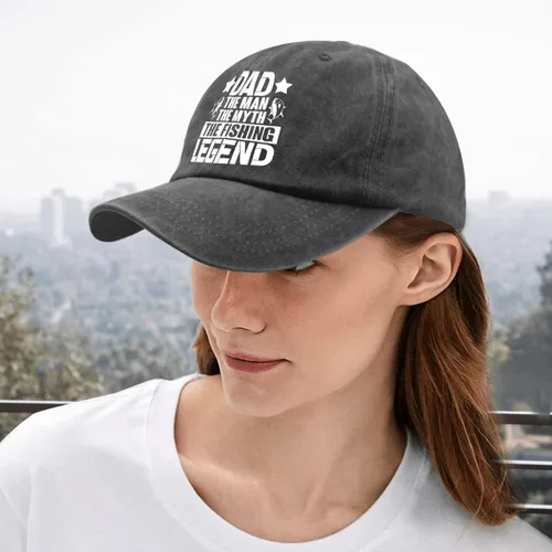 Vista 5 de Dad The Man The Myth The Fishing Legend hat dad Hats Pigment Black Womens Bucket hat Gifts for Dad Baseball Hat