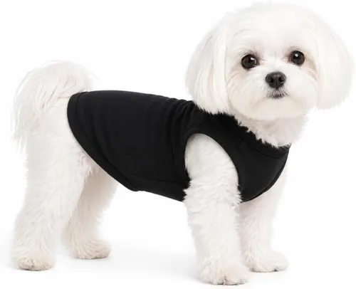 Vista 7 de Ropa para mascotas 2018, ropa para perros, camiseta en blanco, chalecos para perros pequeños, medianos y grandes, 100% algodón, chaleco de verano