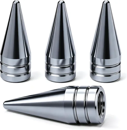 Vista 63 de 4 piezas de tapas de válvula de rueda con forma de punta, válvula de rueda de aleación de aluminio con punta, cubiertas universales de válvula