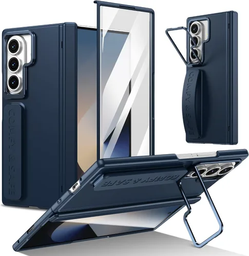 Vista 8 de Correa de muñeca para Samsung Galaxy Z Fold 5, protector de pantalla integrado, protección de bisagra, soporte de cámara, diseño de pulsera