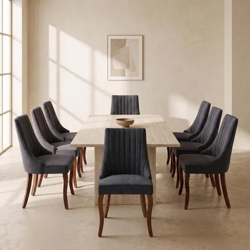 Vista 23 de Sillas de Comedor - Juego de 2 sillas de comedor modernas de mediados de siglo, tapizadas de tela con respaldo alto, sillas de cocina y comedor