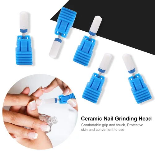 Vista 3 de Herramienta de manicura, brocas de cerámica de alta calidad, brocas de punta lisa, brocas profesionales para uñas acrílicas, eliminación de gel