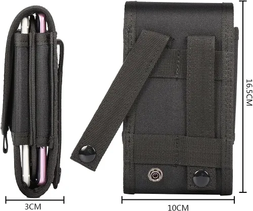 Vista 5 de Funda táctica MOLLE de doble capacidad para iPhone 13 Pro Max/XS Max, tamaño grande