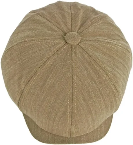 Vista 3 de DIYDECAL Gorra de Newsboy para hombre, 8 paneles, mezcla de algodón, sombrero de golf plano Ivy Gatsby Cabbie Caqui