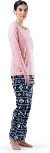 Vista 3 de Fruit of the Loom - Conjunto de pijama para mujer (camiseta con cuello redondo y pantalón de vellón)