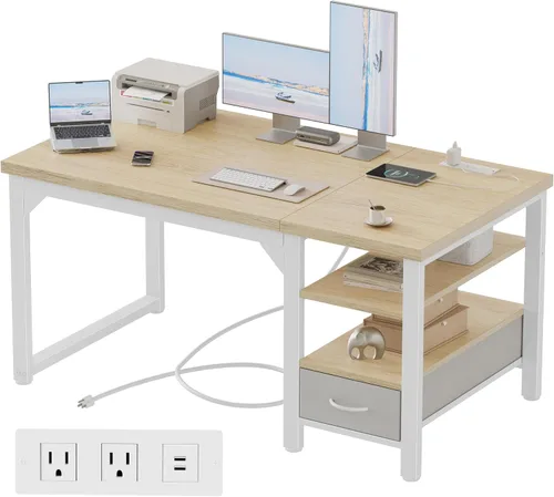 Vista 97 de Mericonia Escritorio para computadora, escritorio de juegos para espacios pequeños, mesa de estilo moderno y simple para oficina en casa, mesa