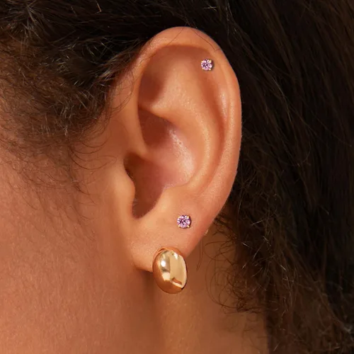 Vista 10 de 3mm Tiny CZ Flat Back Stud Earrings,14K Gold Small Screw on Cubic Zirconia Earrings for Cartilage Helix Tragus Piercing Jewelry Gift for Women Girls