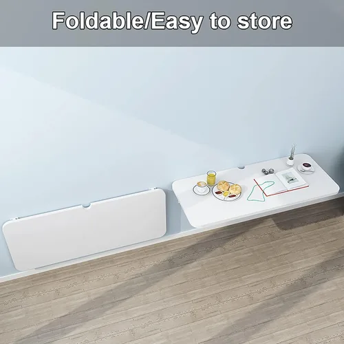 Vista 6 de Mesa plegable para lavandería, mesa plegable montada en la pared, resistente, estable y resistente, mesa de pared para espacios pequeños