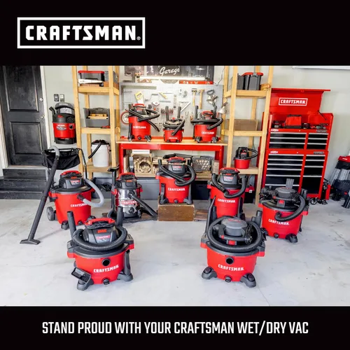 Vista 7 de CRAFTSMAN CMXEVBE17925 Aspiradora húmeda/seca de 5 galones, 5.0 HP máximo, aspirador portátil y de montaje en pared con filtro, 2 mangueras