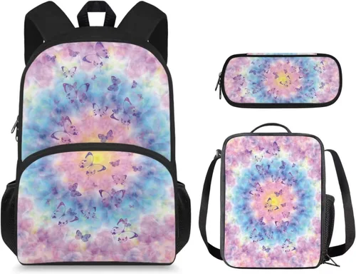 Vista 40 de Mochila 3D Otter para niños de 9 a 11 años, bonita mochila para niñas para la escuela, mochila elegante para niños con lonchera y bolsa