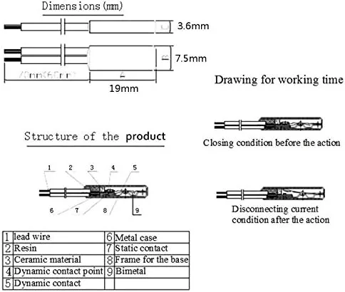 Vista 2 de 30 unids interruptor controlador de temperatura 45C grado 250 V 5A termostato termóstato protector térmico KSD9700 normalmente cerrado