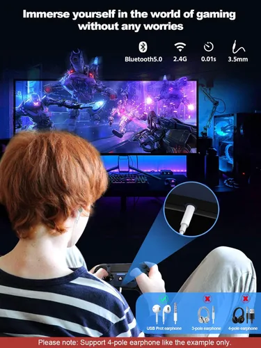 Vista 6 de P4 Controller, play-station 4 controller with Macro Programming Function, Dual Vibration, Turbo 3-level adjustable, Type-c port, 3.5MM headphone