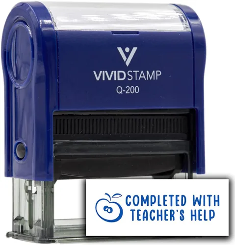 Vista 10 de Vivid Stamp Completado con sellos de ayuda del profesor para calificar sellos de goma autoentintados (tinta negra) - Q-200 Negro