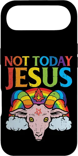 Vista 27 de Today Not Jesus Satan Goat Satanic Rainbow Satanism Gift Case for iPhone 17