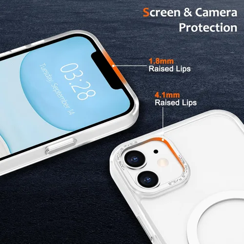 Vista 693 de Anuck - Funda magnética para iPhone 11 compatible con MagSafe, carcasa trasera mate translúcida dura, borde de TPU, delgada, resistente a impactos