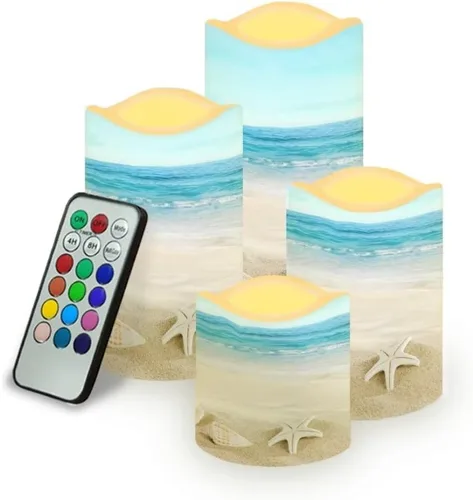Vista 17 de Jeiento American Flag Flameless Candles 4 Pack 4th of July Home Decoration Flower American Flag LED Candles Battery Operated with Timer Remote