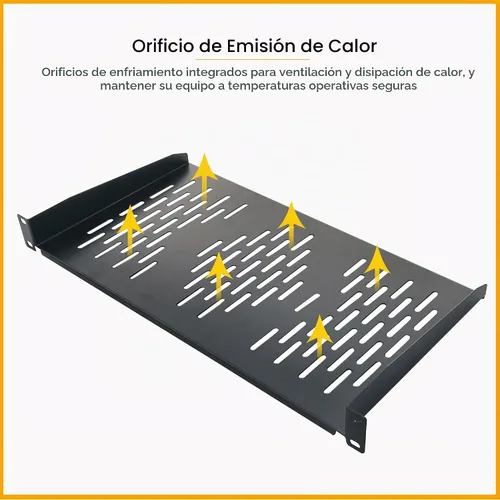 Vista 3 de RIVECO 2 piezas de estantes de rack de 1U, gabinete de 19" con montaje en bandeja de 1U ventilada en voladizo para montaje de estante de caja