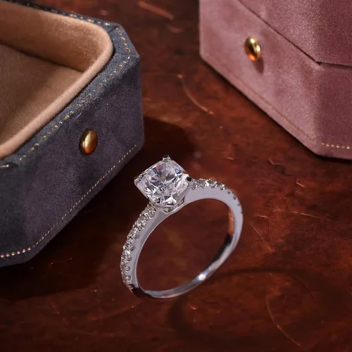 Vista 7 de SEIARA Anillos de compromiso de moissanita para mujer, anillos de promesa para ella, anillos con comodidad clásica y anillo de compromiso