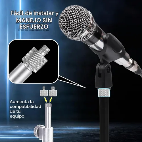 Vista 4 de IXTECH Juego de Adaptadores para Soporte de Micrófono - Kit de 8 Piezas de Adaptadores de Trípode de Metal - 5/8 Hembra a 3/8 Macho y 1/4 Hembra a 9