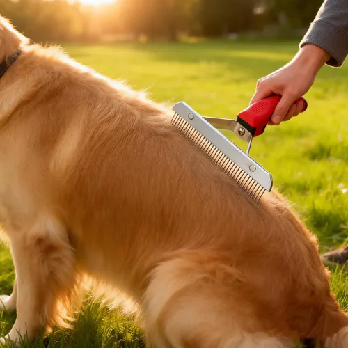 Vista 5 de Peine de rastrillo para perros grandes y cepillo de aseo para perros
